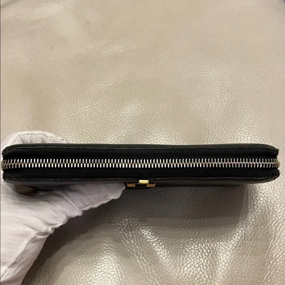 YSL Black Leather Wallet with Gold Accents - Picture 12 of 14
